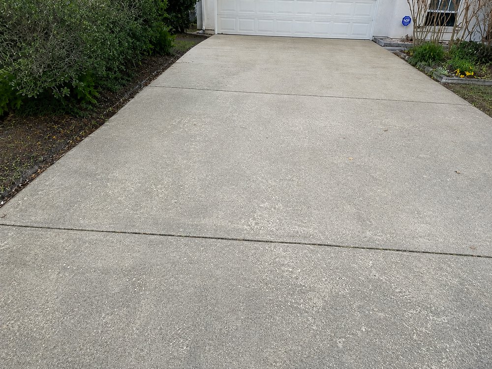 Driveway after pressure washing