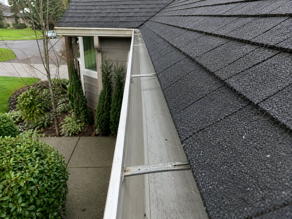 Gutters after cleaning